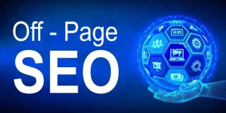 Off-page SEO illustration highlighting backlinks and website authority.